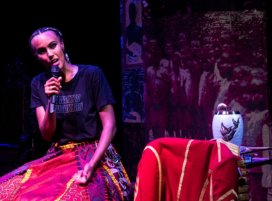 Kaneza Schaal, KLII, 2022, performance still. Courtesy: REDCAT, Los Angeles; photograph: Christopher Myers