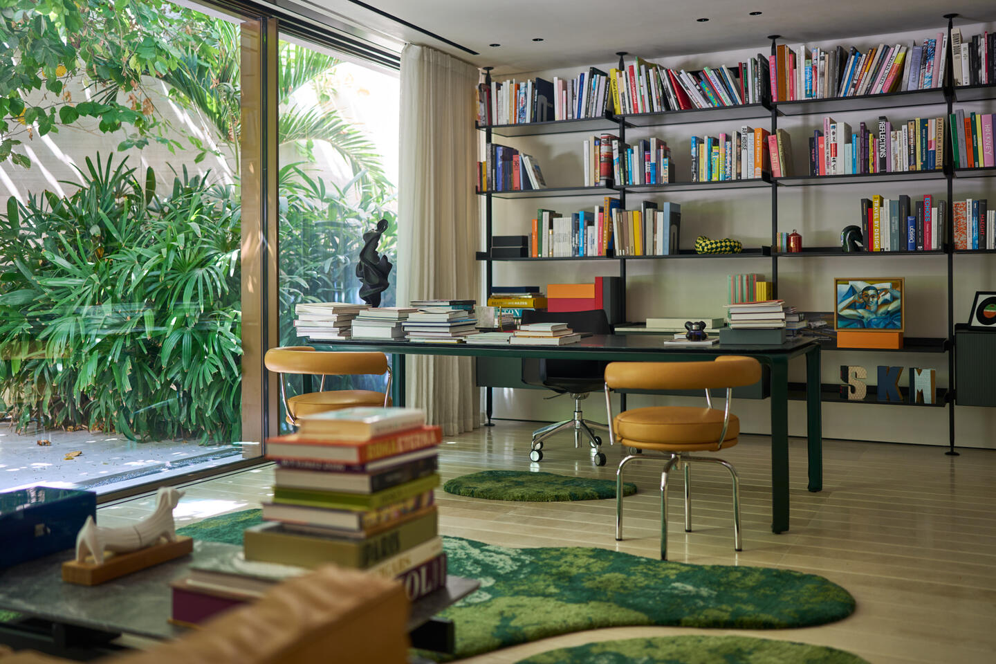 Elie Khouri’s house, Dubai, 2025. Painting on shelf: Louis Fratino, Morning in childhood bedroom, 2020. Oil on canvas, 27.9 x 35.6 cm