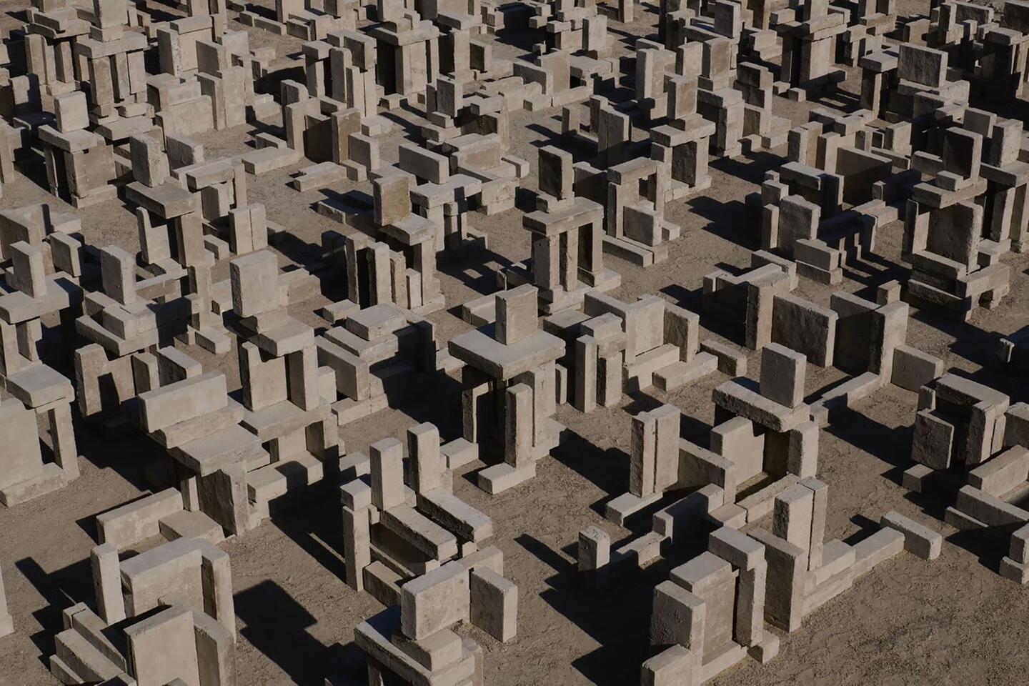 Close, 2025, clay, 104 figures, dimensions variable. In collaboration with Temur Jumaev and local brickmakers. Installation view, Khoja Kalon Mosque, Bukhara, Uzbekistan. Commissioned by the Uzbekistan Art and Culture Development Foundation for the Bukhara Biennial 2025. Photograph by Adrien Dirand.