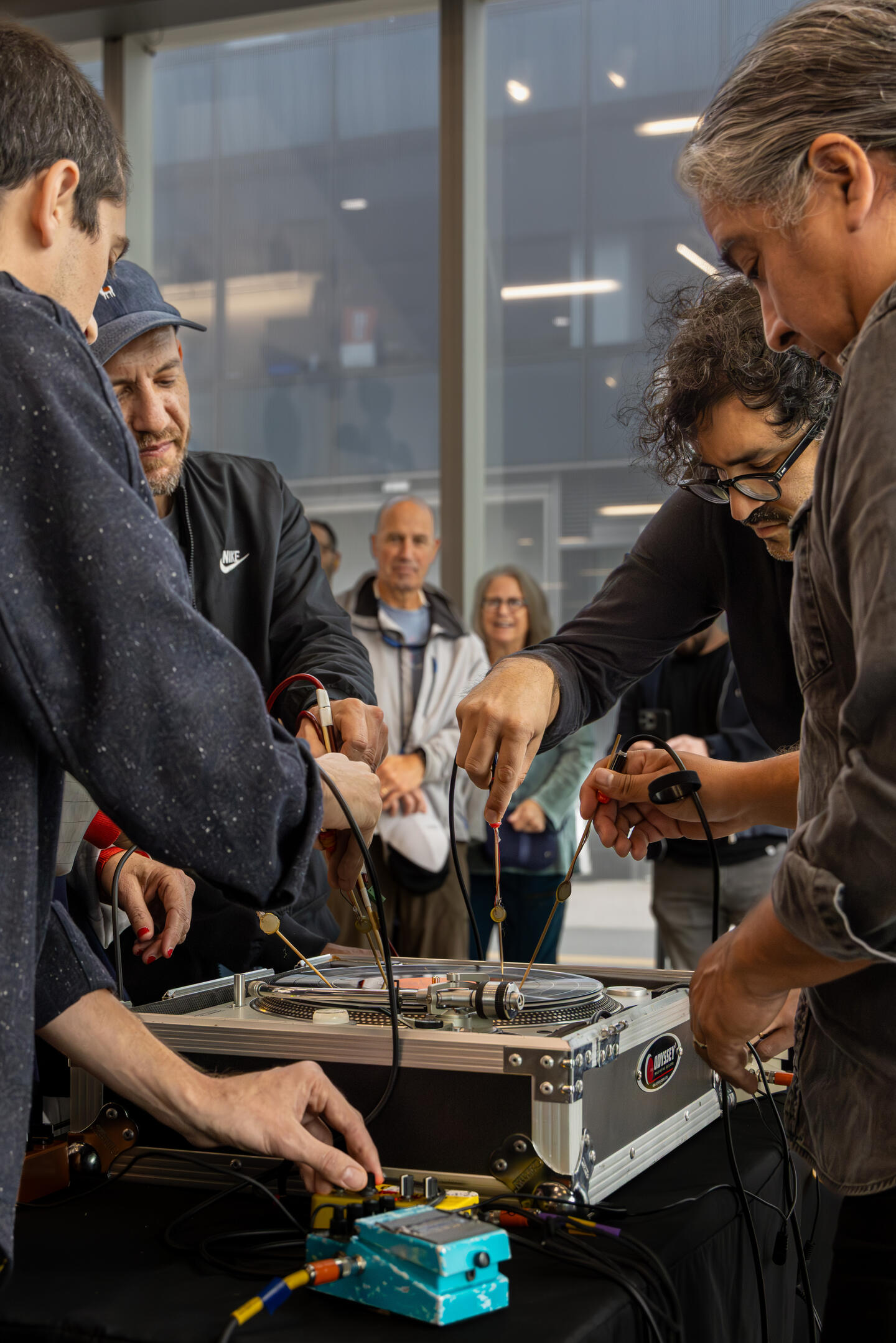 Raven Chacon, 'Round', 2007. Performed by Dani Abugattas, Sam Beebe, Raven Chacon, Jenelle Porter and Shane Silverstein. Courtesy: Institute of Contemporary Art, Boston; photograph: Andrew Baxter Cook
