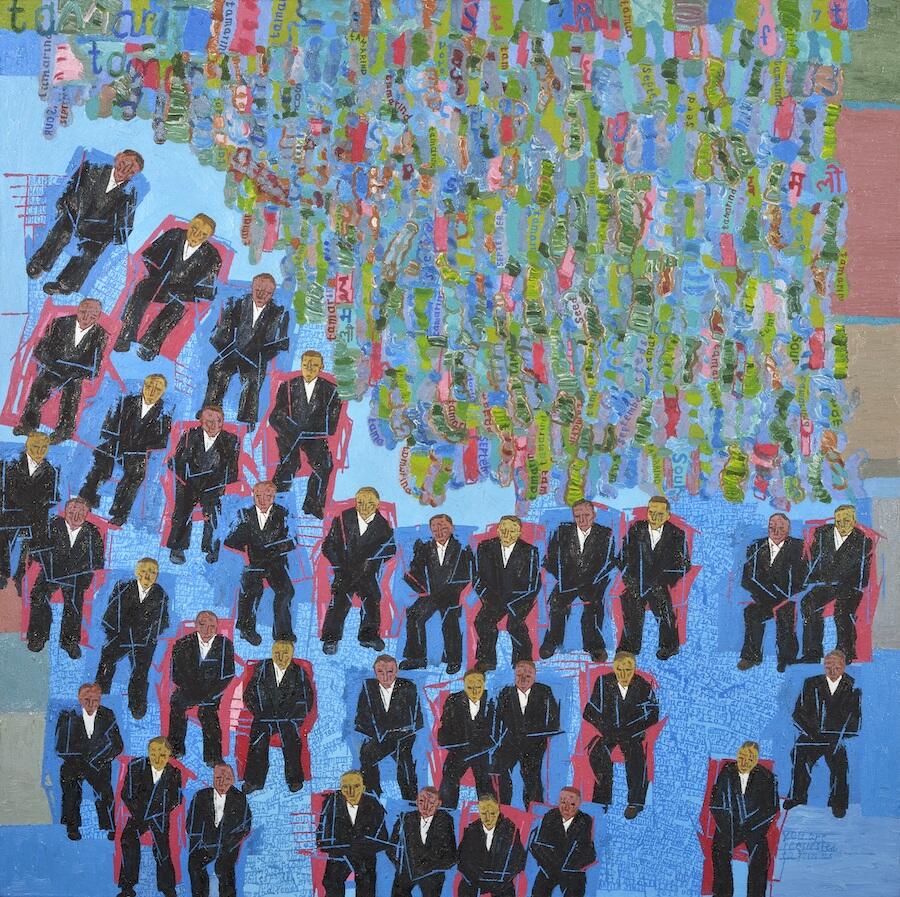 Arpita Singh, The Tamarind Tree, 2022. Courtesy: the artist, Vadehra Family Collection and Serpentine Gallery, London