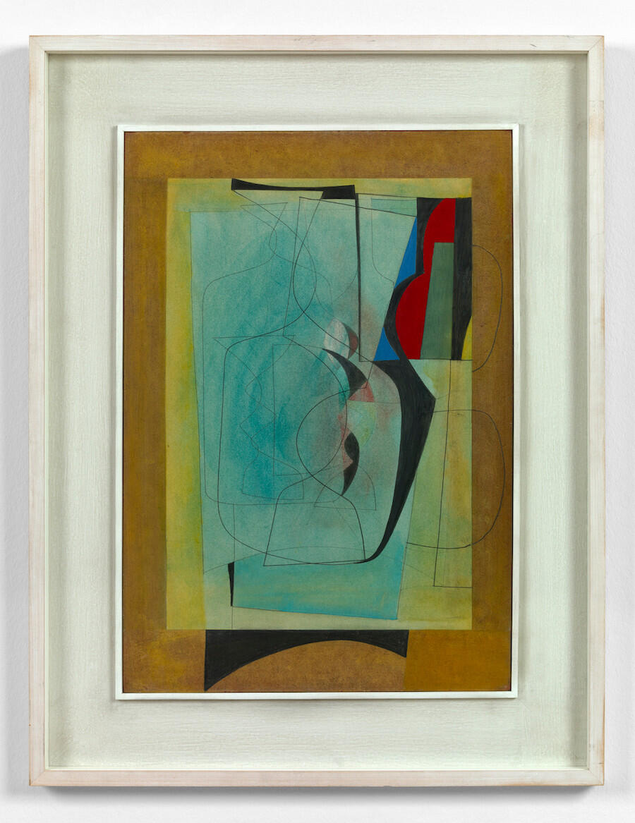 Ben Nicholson, July 14 - 1954 (Viper), 1954. Oil, gouache, watercolour, pencil, crayon and oil wash on paper, 59 × 41 cm. Courtesy: Osborne Samuel Gallery