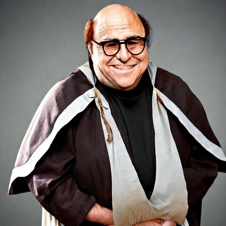 Danny DeVito as a Gregorian Monk