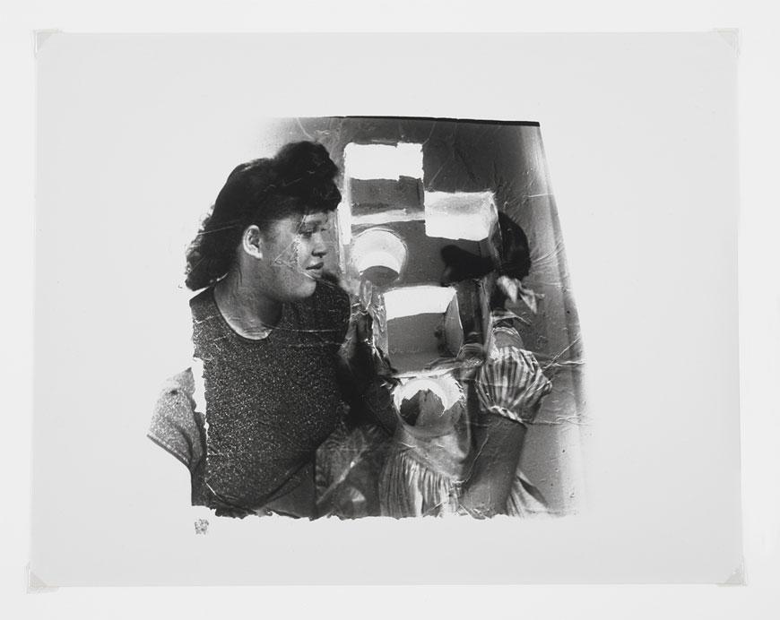 Untitled (Laure and Mother), c. 1990 10 x 13 inches (25.4 x 33 cm)Resincoated photograph and oil©Darrel Ellis EstateCourtesy Candice Madey, New YorkPhoto credit: Christopher Burke