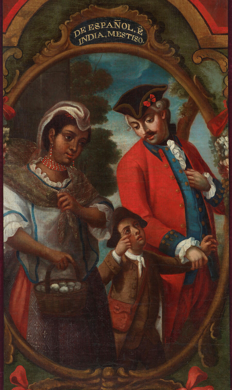 Mexican School, De Español e India, Mestiso (no. 1), 18th century. Oil on canvas, 96 x 52 cm. Courtesy: Colnaghi