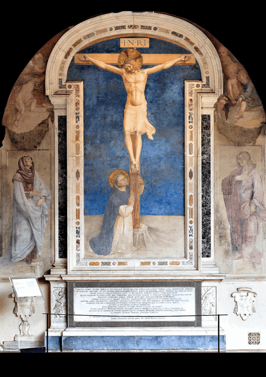 Fra Angelico, Crucifixion with San Domenico (1442 circa), in the Cloister of Sant’Antonino. © 2025 Friends of Florence