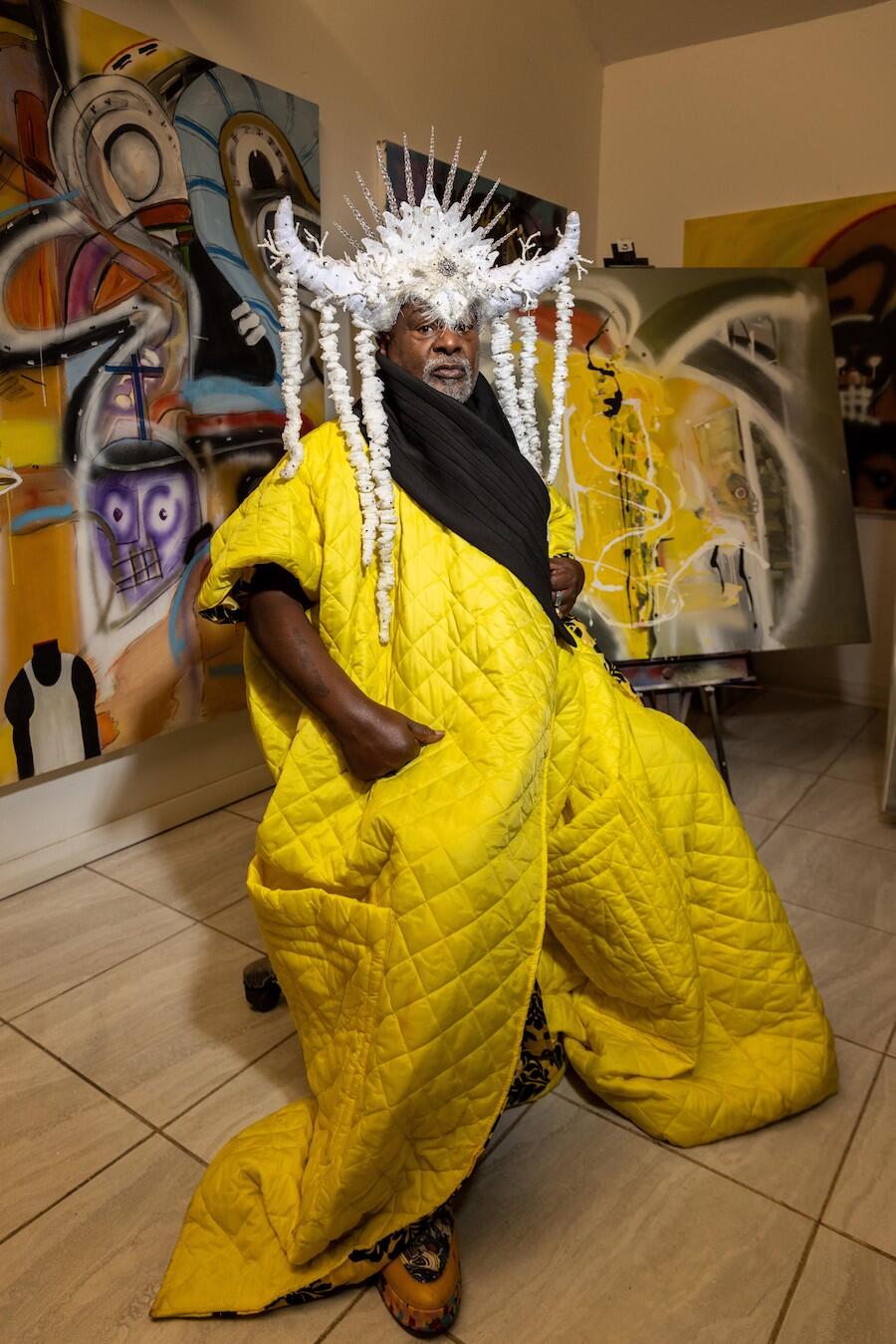 George Clinton in his studio. Photo courtesy of Lynsey Weatherspoon.