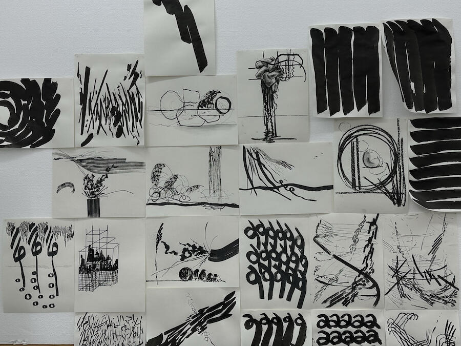 Drawings in Choi Haneyl’s studio. Courtesy: the artist