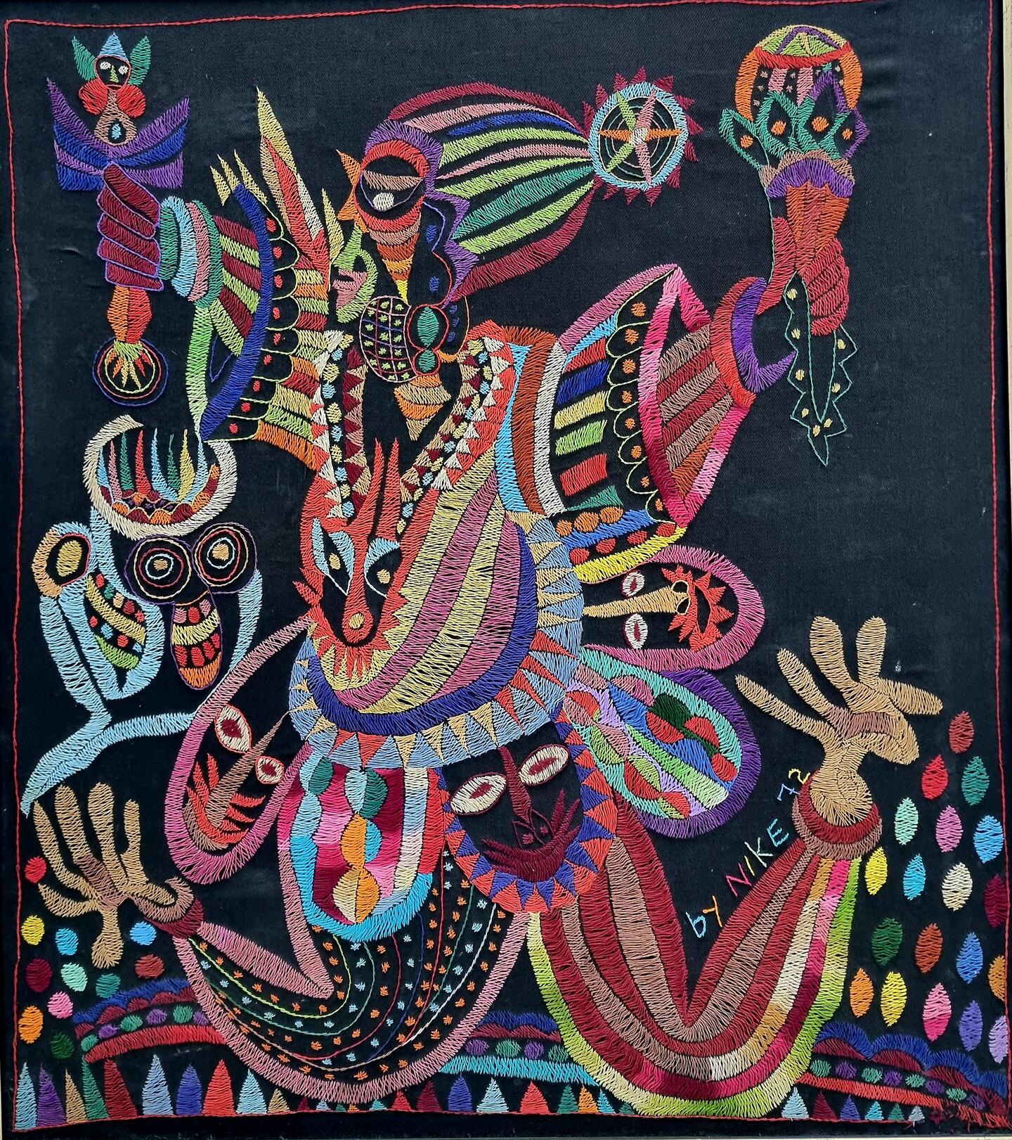 Nike Davies-Okundaye_Osun 1972 Embroidery 27.5 x 31_ © Kazeem Adewolu