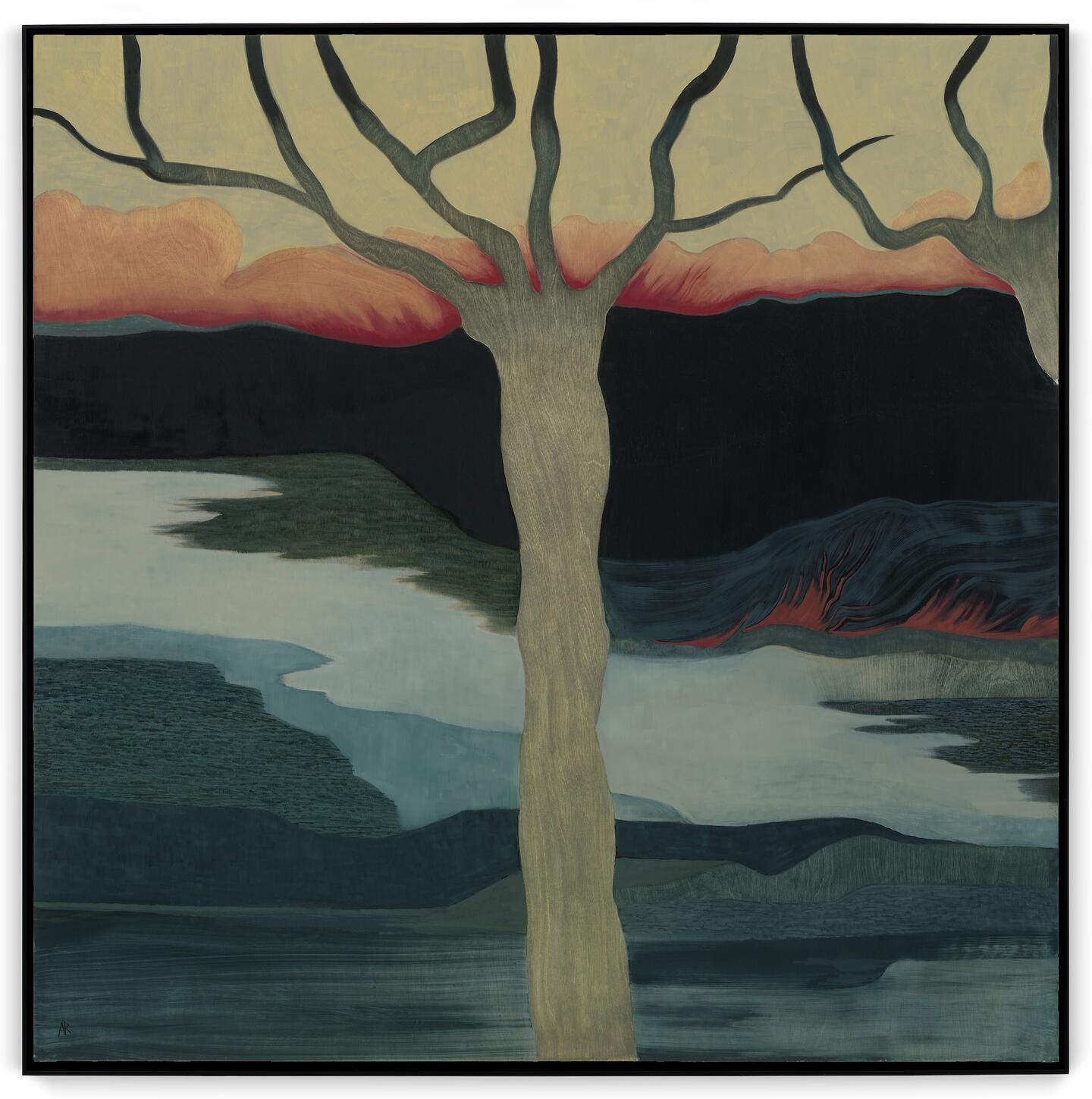 Anne Rothenstein, Burnt Branches, 2025. Oil on wood panel 121 x 121 cm