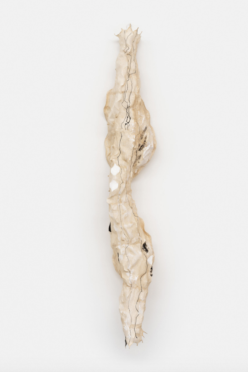 Lynda Benglis Double Albatross, 2014 handmade paper over chicken wire, coal tempera, encaustic wax with india ink, acrylic $ 200,000 Presented by Xavier Hufkens 