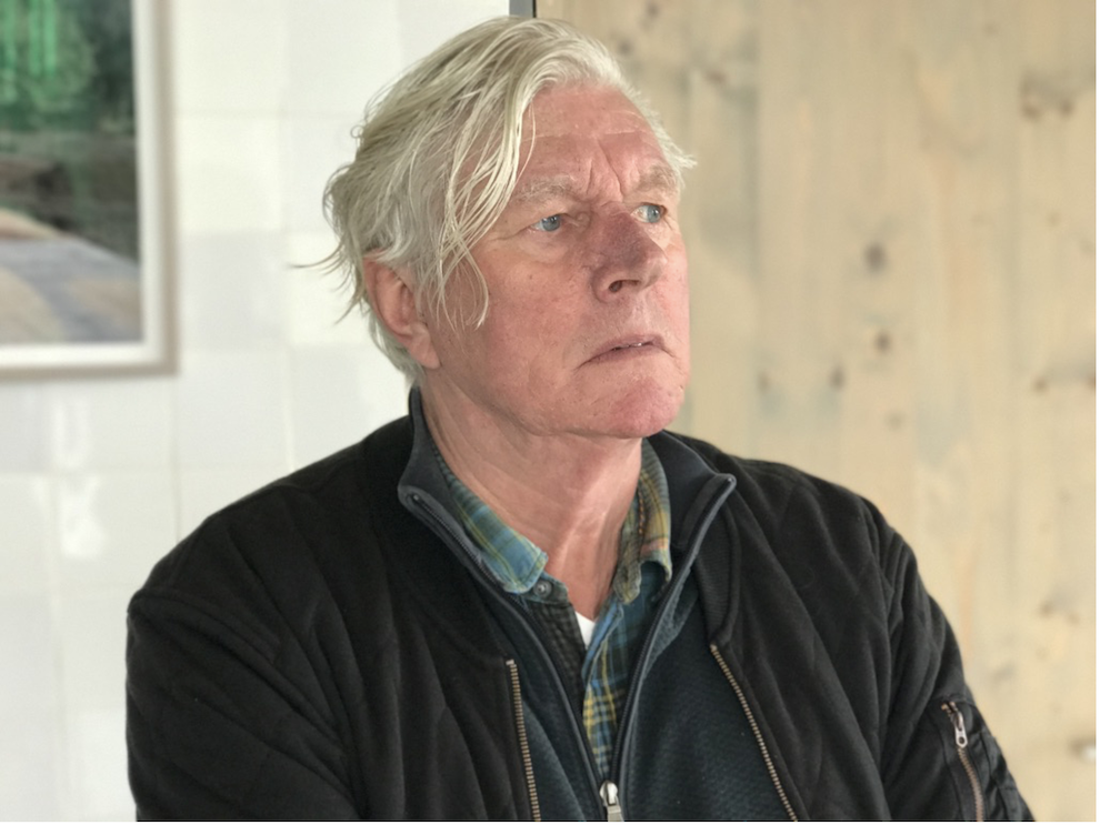 Piet Oudolf portrait - white man with blonde-white hair