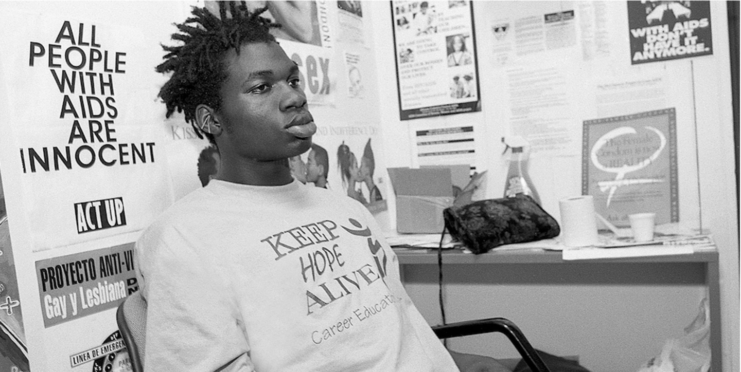 Ali Forney at Safe Space in New York, 1994. Photograph: Meg Handler