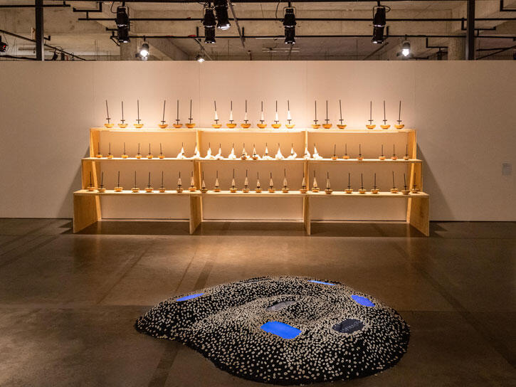 'The Rive Is a Serpent', 2021, exhibition view, Frestas Triennial of Arts, SESC Sorocaba. Courtesy: Frestas Triennial of Arts, SESC Sorocaba; photography: Matheus José Maria