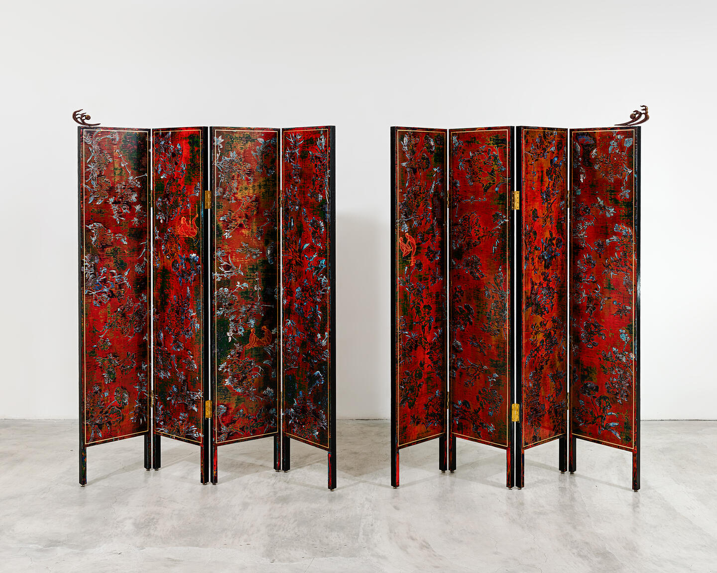 Landscape, Birds and Flowers on the Folding Screens (Autumn Commences)