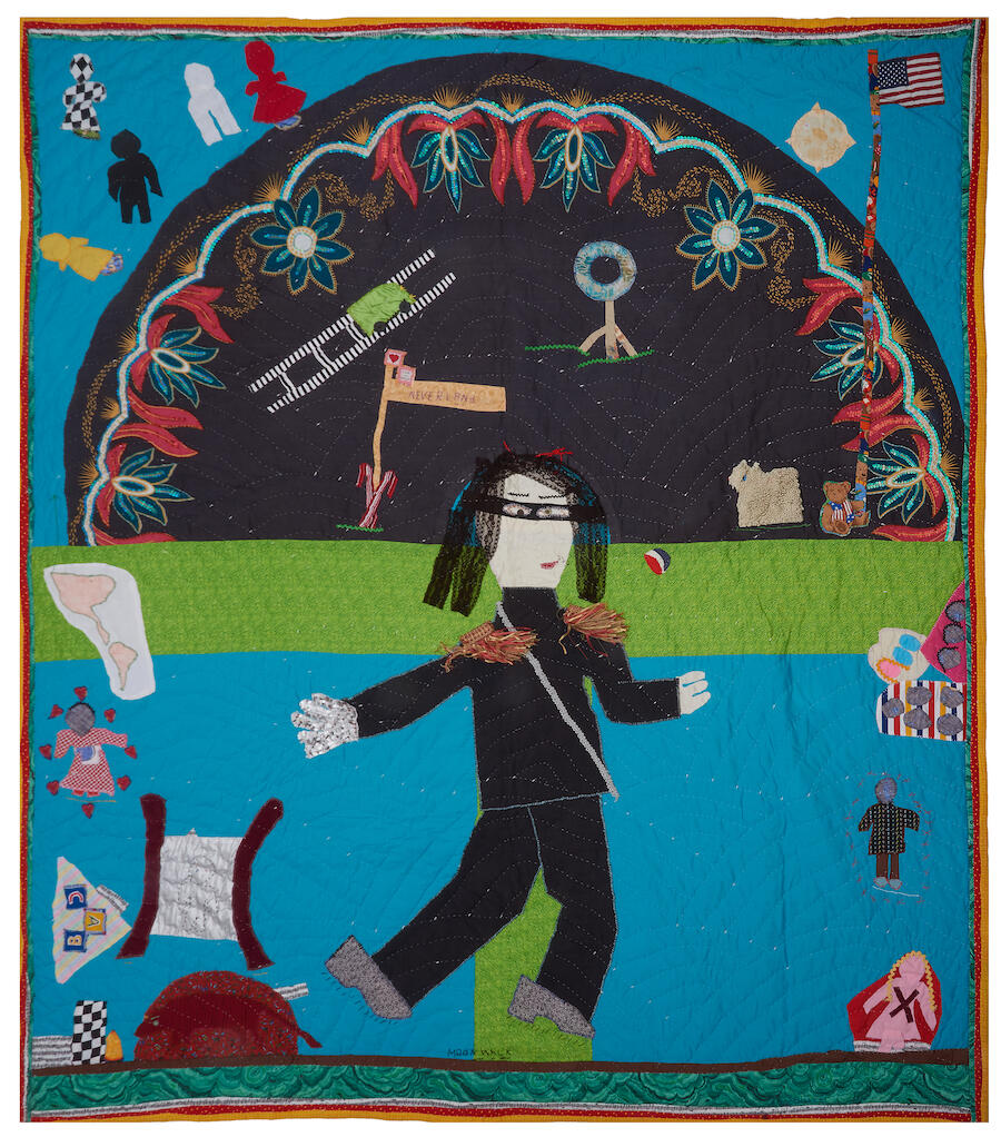 Yvonne Wells Tribute To Michael Jackson, 2010 Assorted fabrics 92.5 x 81 in ©Yvonne Wells. Courtesy: the artist and Fort Gansevoort, New York.