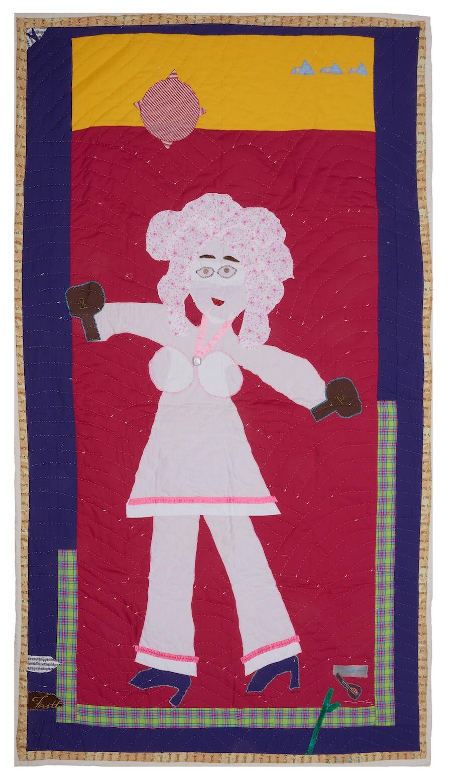 Yvonne Wells, Dolly, 1997. Assorted fabrics 2.2 x 1.3 m. © Yvonne Wells. Courtesy: the artist and Fort Gansevoort, New York
