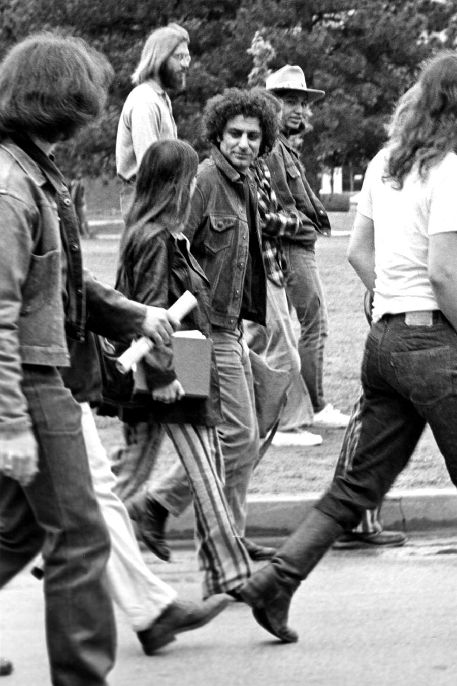 Abbie Hoffman visiting the University of Oklahoma to protest the Vietnam War, 1969. Courtesy: Wikimedia Commons 