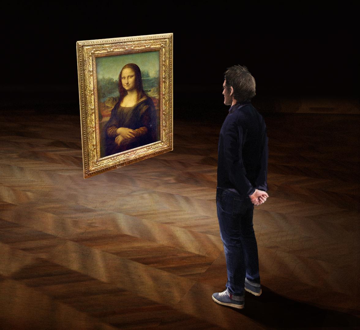 The Mona Lisa Painting of Leonardo Da Vinci at Louvre Editorial