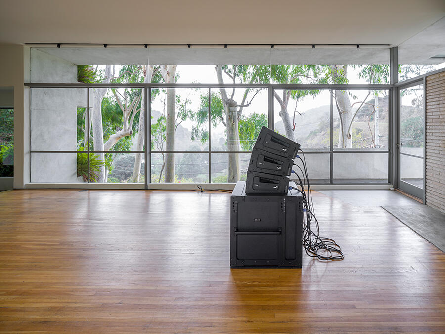 Installation view of Florian Hecker Resynthesizers, 2021