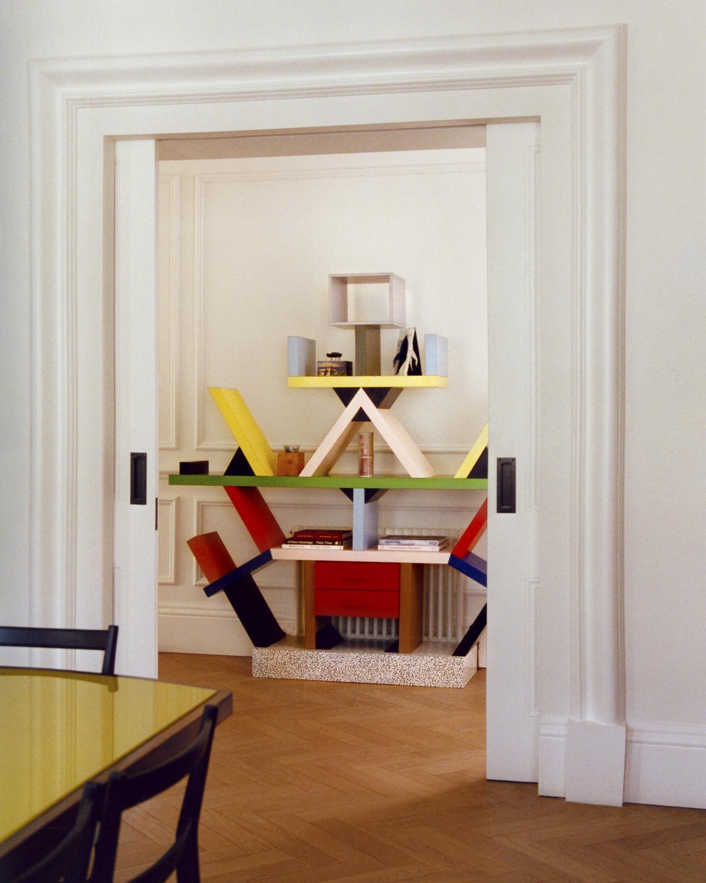 Bookshelf by Ettore Sottsass, 1981, laminated Wood, 195 x 190 x 40cm