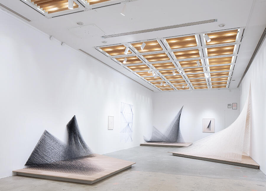 8.	‘Kazuko Miyamoto: To perform a line’, 2022, Installation view. Courtesy: Japan Society; photograph: Naho Kubota.