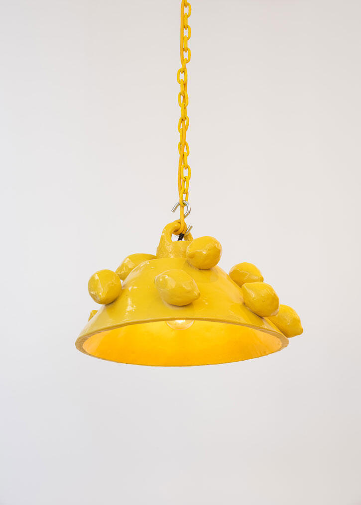 Woody De OthelloMaking Light of Lemons, 2021Ceramic, glaze, electrical and light bulbLemon fixture: 10 x 17 x 17 inches / 25.4 x 43.2 x 43.2 cm