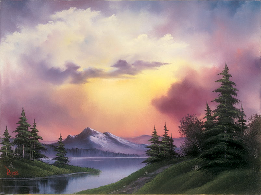 Land, Water and Sky - Everett Boyer- Bob Ross Style Paintings