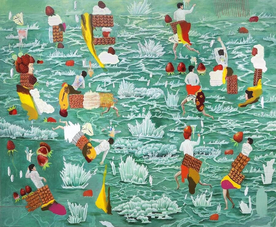 Suejin Chung, Brain Ocean, 2024. Oil on linen, 181 × 227 cm. Courtesy: Lee Eugean Gallery (Studionamu)