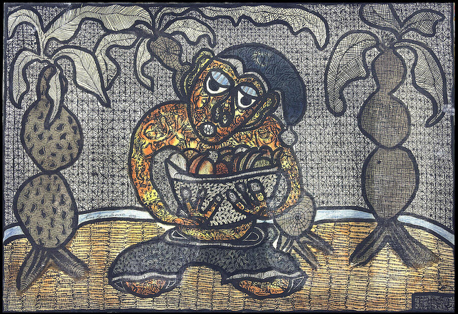 Twins Seven-Seven, Spiritual Child, 1972. Pen and ink on fabric, 81 × 56 cm. Courtesy: kó
